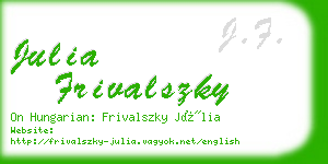 julia frivalszky business card